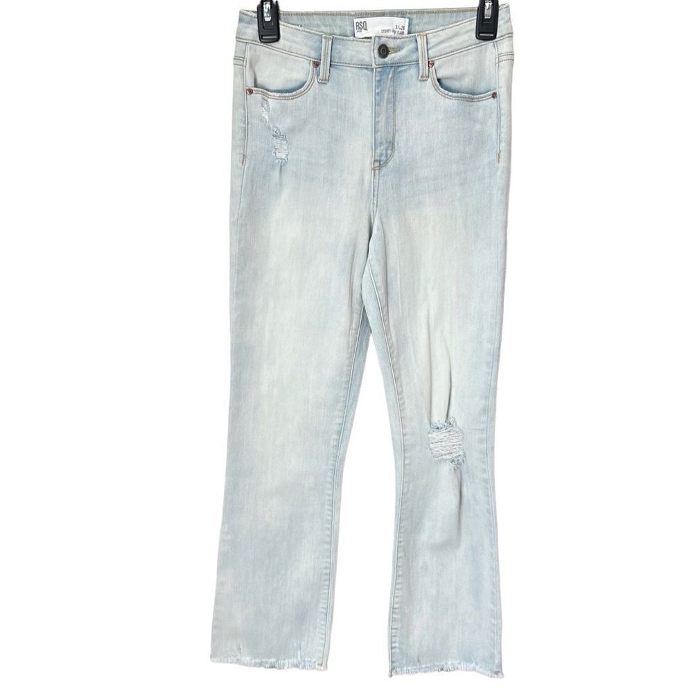 RSQ crop flare jeans distressed light denim Size 3 (26W)
